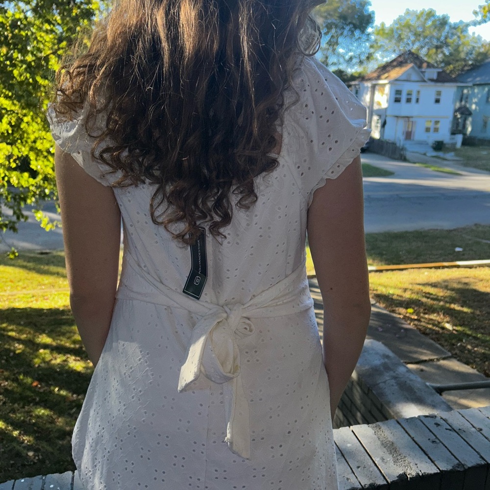 Elegant White Eyelet Dress